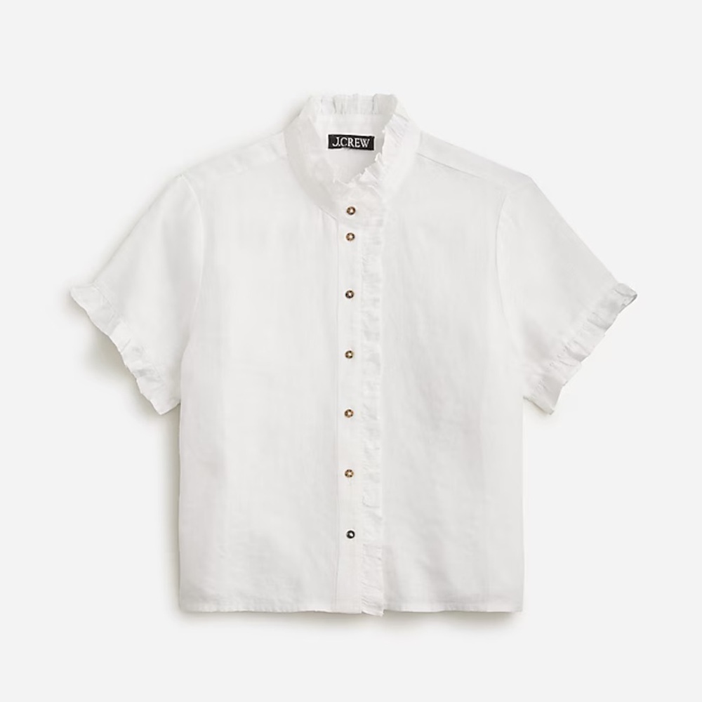 Linen crop blouse